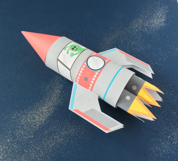 Space Rocket Toilet Tube Craft Printable